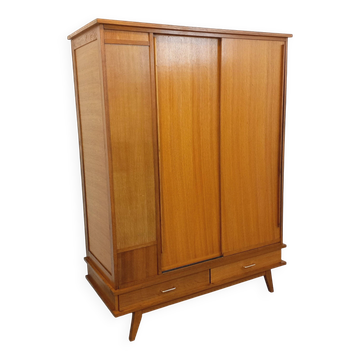 Vintage oak wardrobe from the 1960s.