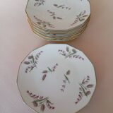 6 Limosa hard porcelain dessert plates (Limoges)