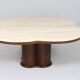 Coffee table with travertine top in cloverleaf shape, Italy, 1970s.