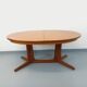 Vintage oval dining table Baumann from the 60s and 70s in teak with extension.
