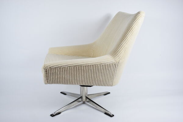 Fauteuil restauré original « Shell » République démocratique allemande, années 60, Cordon beige