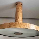 Hanging chandelier, birch root veneer