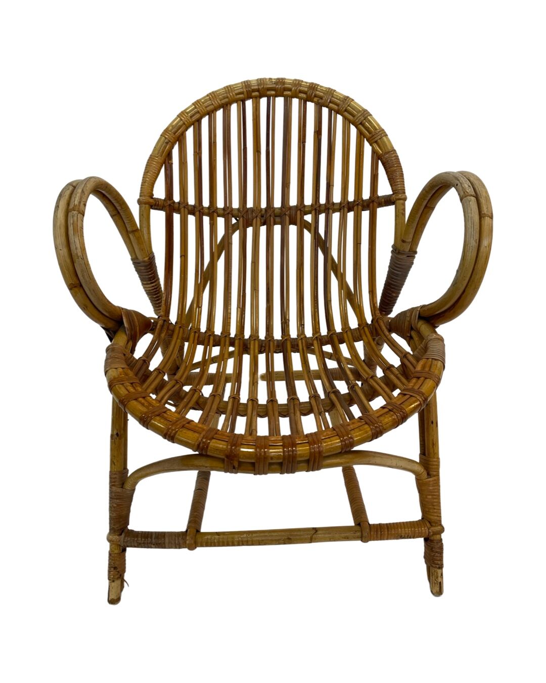 Fauteuil en rotin par Dirk van Sliedregt Rohe Noordwolde 1960 aux Pays-Bas
