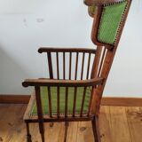 Spindle back arm chair with wings Arts and crafts style 1900s