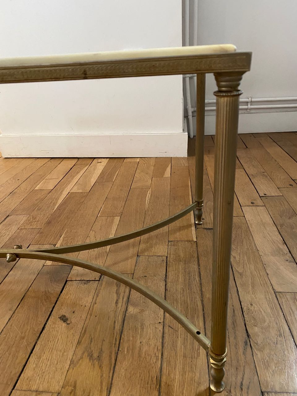 Marble and brass coffee table