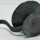 brutalist hand candle holder wrought iron 50s
