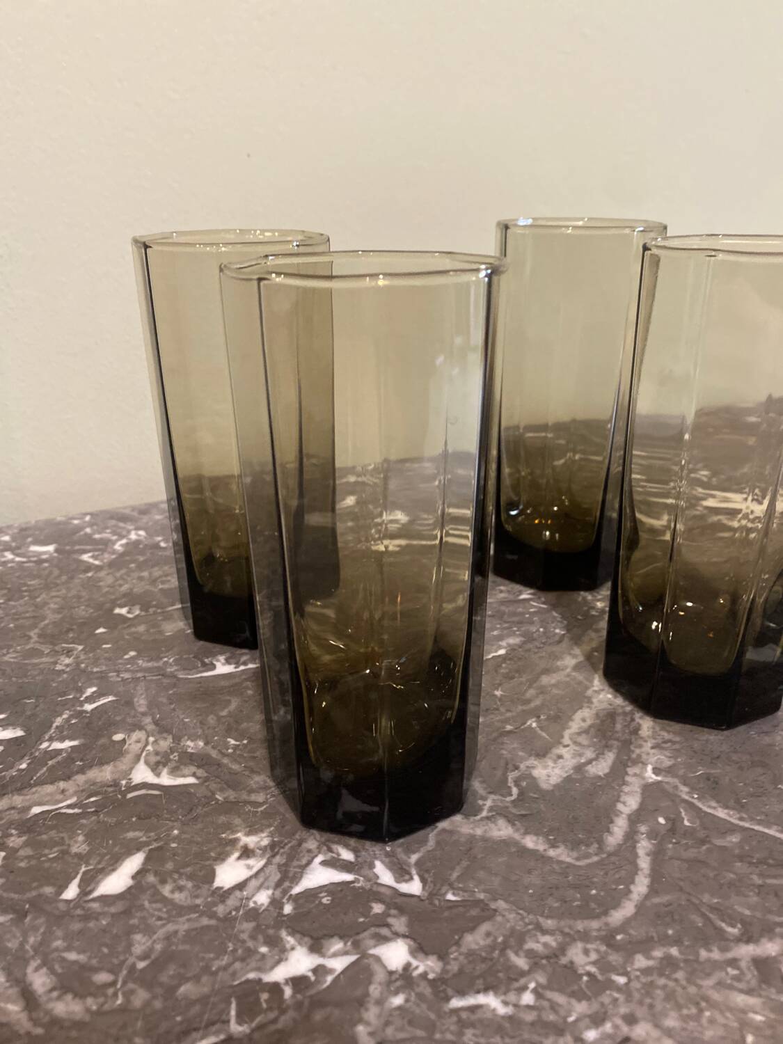 4 vintage glasses