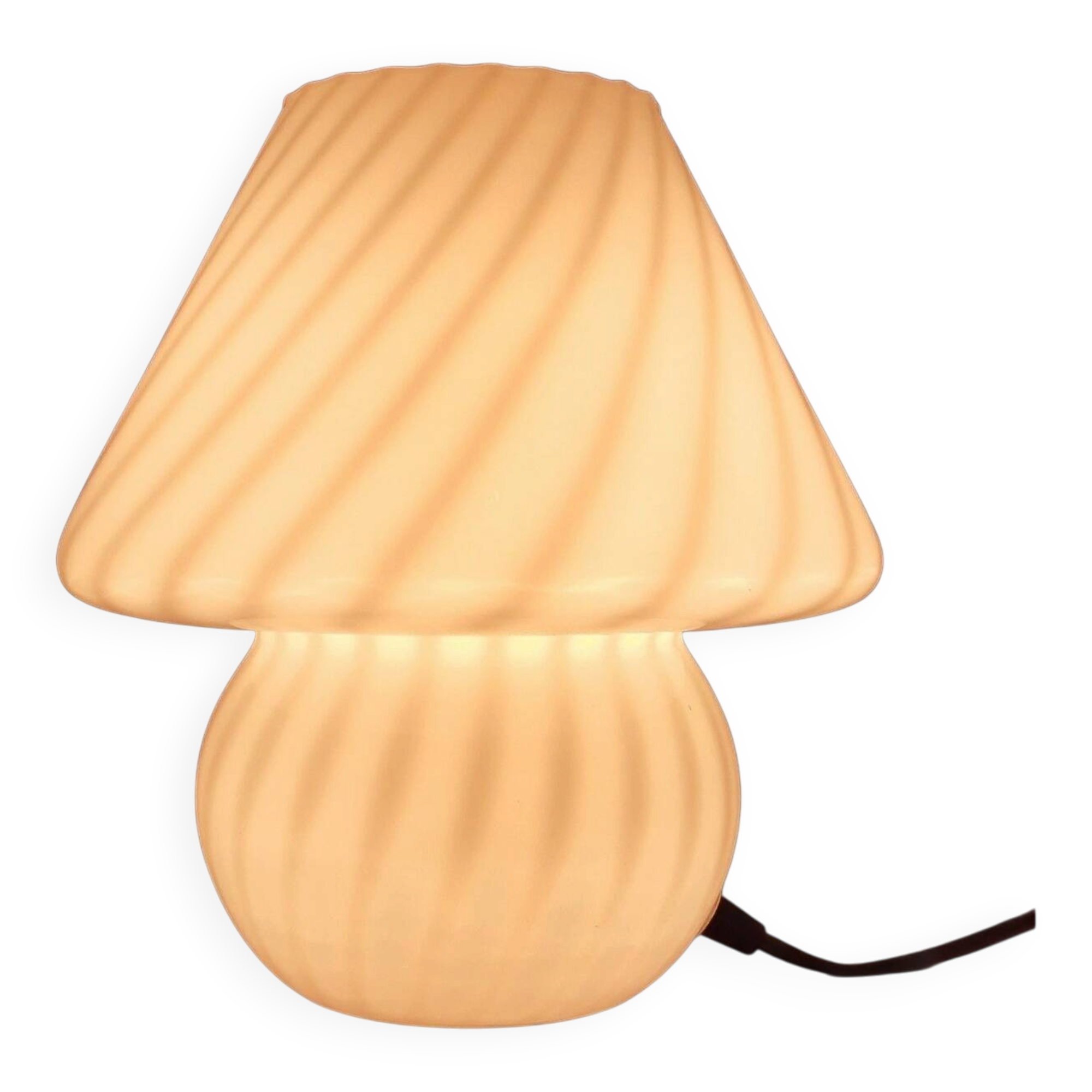 Lampe De Table Design Champignon En Verre De Murano Spirale Vintage Années