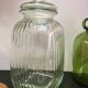 Airtight in striated glass candy