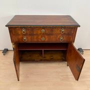 Biedermeier Chest in Walnut Veneer, Cherry, Gold Leaf & Brass, Austria, 1815