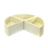 Elco white plaster corner flower pots, 1970s, set of 3.