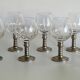 Series of eight crystal wine glasses with tin foot 95° 350 ml
