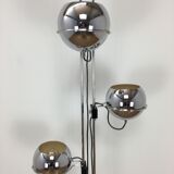 Floor lamp eyeball Gioffredo Reggiani 3 balls chrome 70's space age