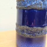 Vintage 70s midnight blue handled vase