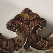 Ancient altar card with embossed tin mirror, Italy 18th-19th century
