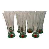 Set of 7 large Memphis glasses