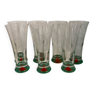 Set of 7 large Memphis glasses