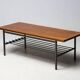 Dutch modernist coffee table with a square base and teak top, 1950s.
