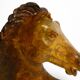 Decorative heavy lifelike 1960's horse head sculpture in brown soapstone