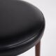 Tabouret de bar - bois de rose et cuir noir - design danois - années 1970