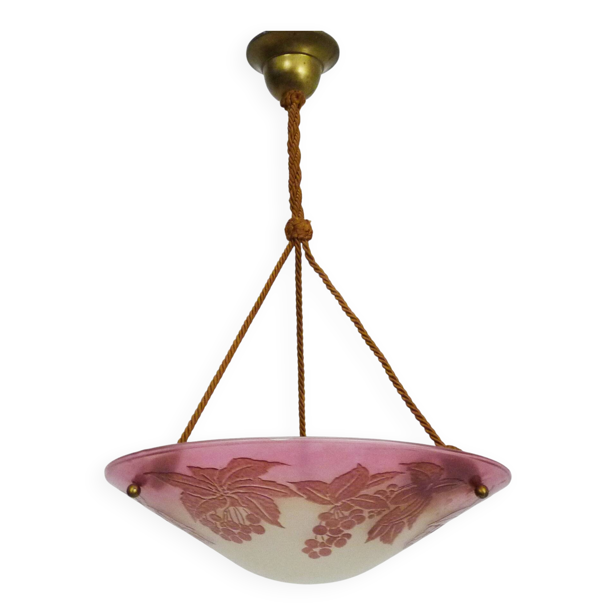 Magnificent Vianne Art Nouveau style 1-burner basin, in patterned purple glass