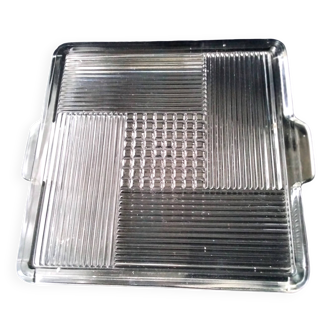 Large vintage molded pressed glass trivet
