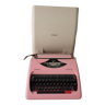 Typewriter, manual portable with pink carrying case