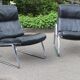 Paire de fauteuils Lange Drabert en cuir 1970