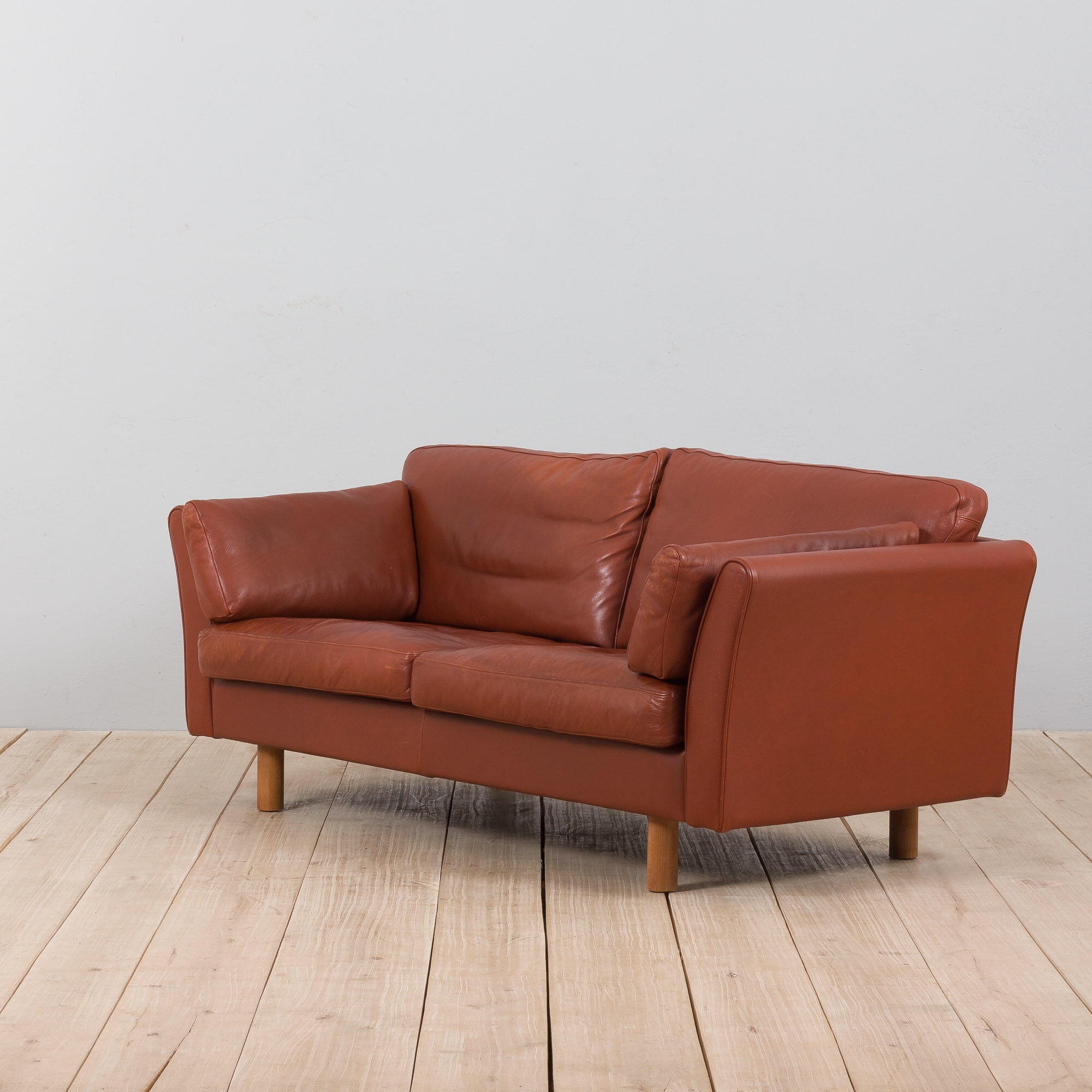 Brown aniline leather sofa, 1970/80s