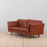 Brown aniline leather sofa, 1970/80s