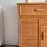 Vintage rattan sideboard from the 1970s.