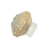 Herda Holland - lampe de plafond - géométrique - verre pressé - années 60