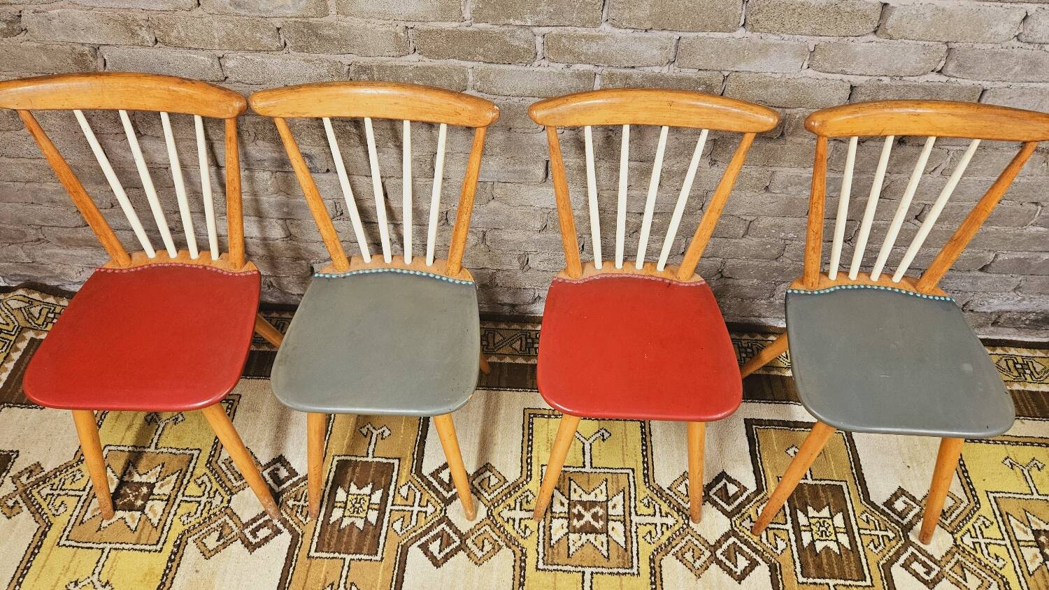 Set of 4 chairs with bars 1960