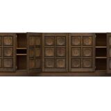 Brutalist credenza in oak dyed 1970 s