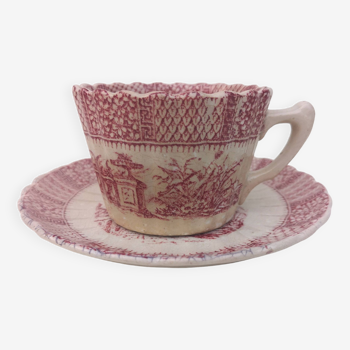 Old collector's cup Keller and Guérin Lunéville Lace model