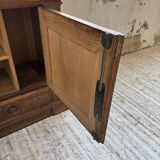 Old XL Napoleonic oak glass bookcase, 19th century