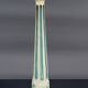 Lampe en bois Art Déco peinte en blanc et bleu patiné, France, Circa 1920