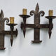Duo of wrought iron wall lamps Atelier Marolles