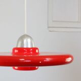 Space-Age Saucer Pendant in Red Plexiglas from Guzzini, 1960s