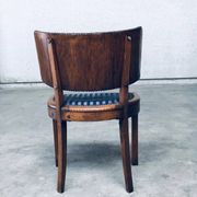 Set of Art Deco Curved Back Side Chairs, France, 1930s