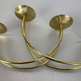 Sculptural solid brass candleholder by Harald Buchrucker Bauhaus, Germany, 1950s