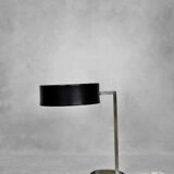 Vintage black metal desk lamp, minimalist modern German mid-century from the 1960s.