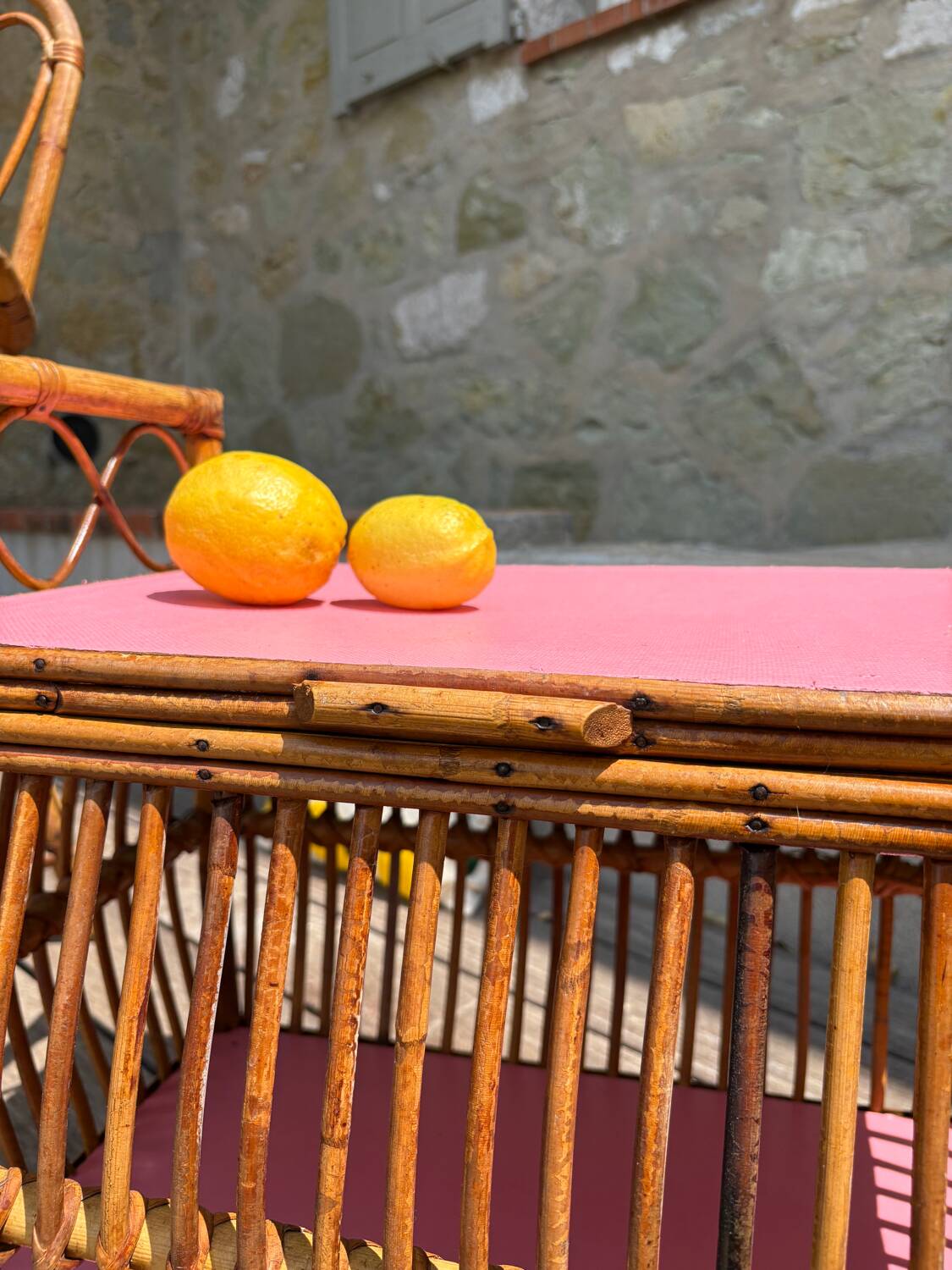 Coffre rotin vintage