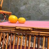 Coffre rotin vintage