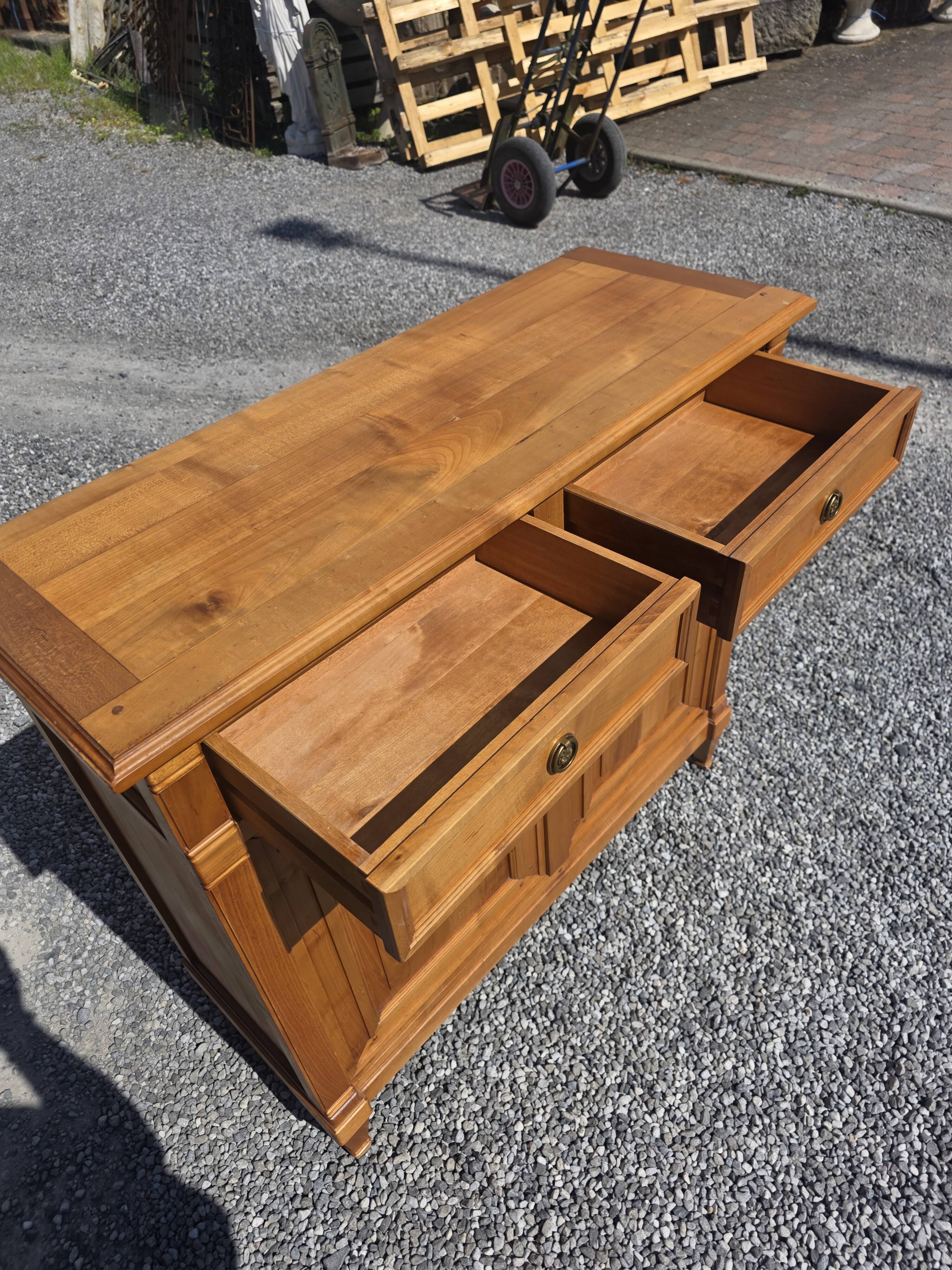 Louis XVI style buffet in solid cherry wood from the mid-20th century.