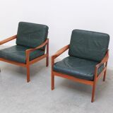 Danish pair of easy chairs by Illum Wikkelsø for Niels Eilersen, 1960s