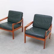 Paire de fauteuils danois par Illum Wikkelsø pour Niels Eilersen, années 1960.