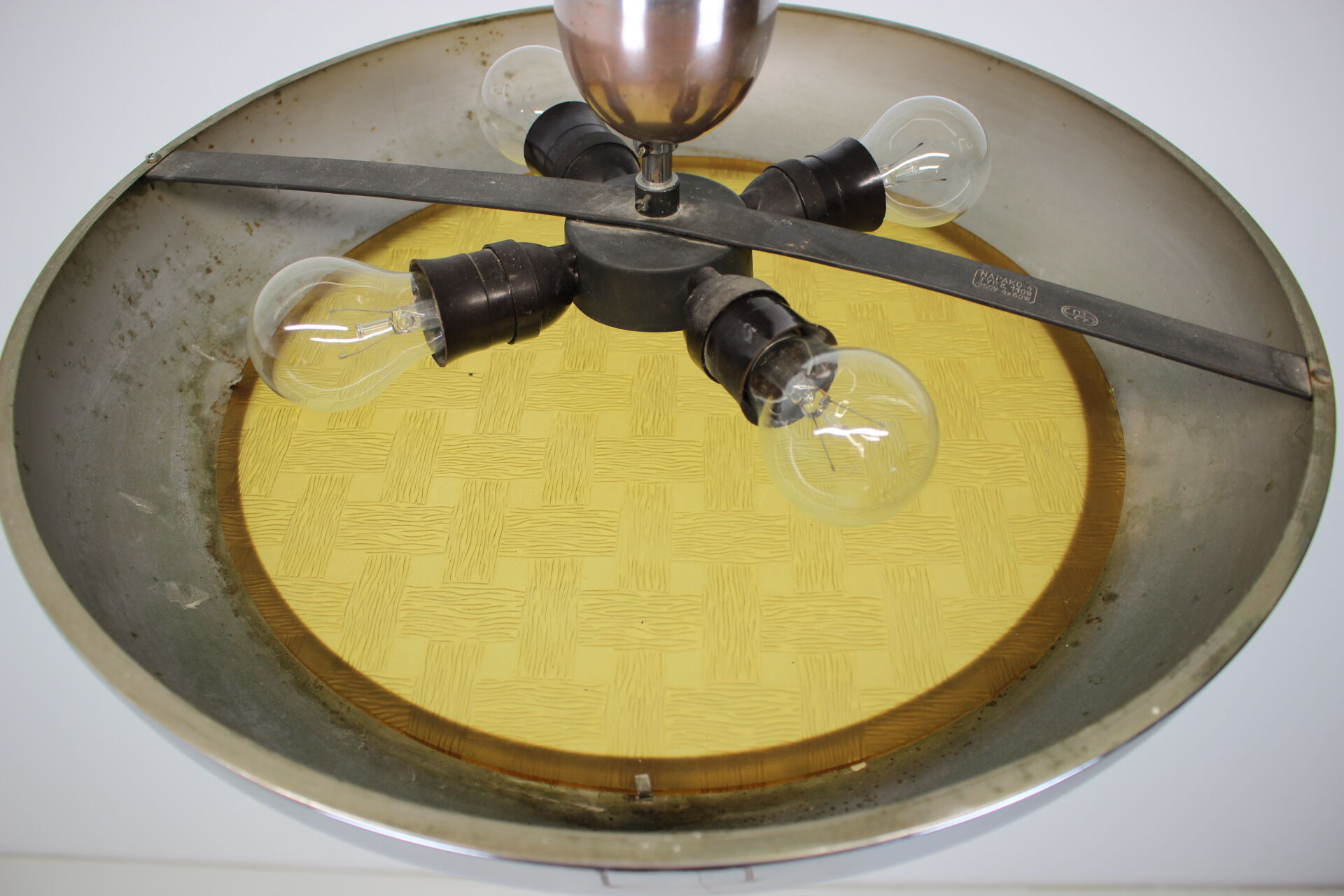 Bauhaus ufo pendant by josef hurka for napako, 1940's