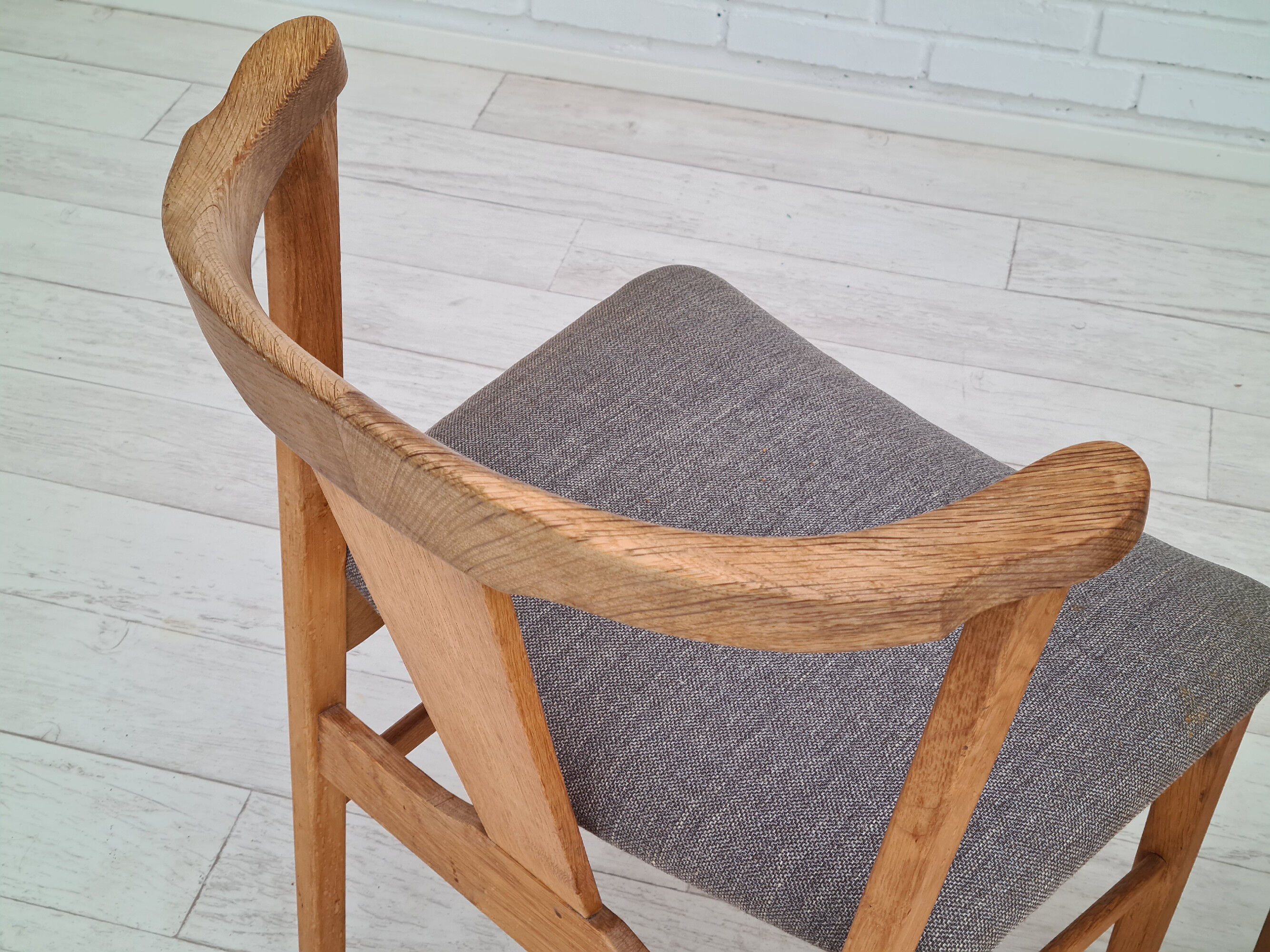 Danish design 70s, pair of dining chairs, solid oak