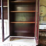 Bookcase rechampi off-white, Louis XVI style